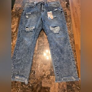 Distressed Blue Jeans for Women 22